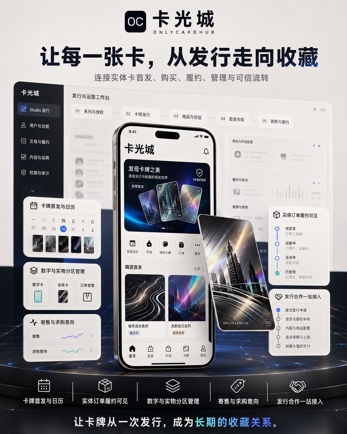 卡光城实体卡收藏平台产品介绍展板
